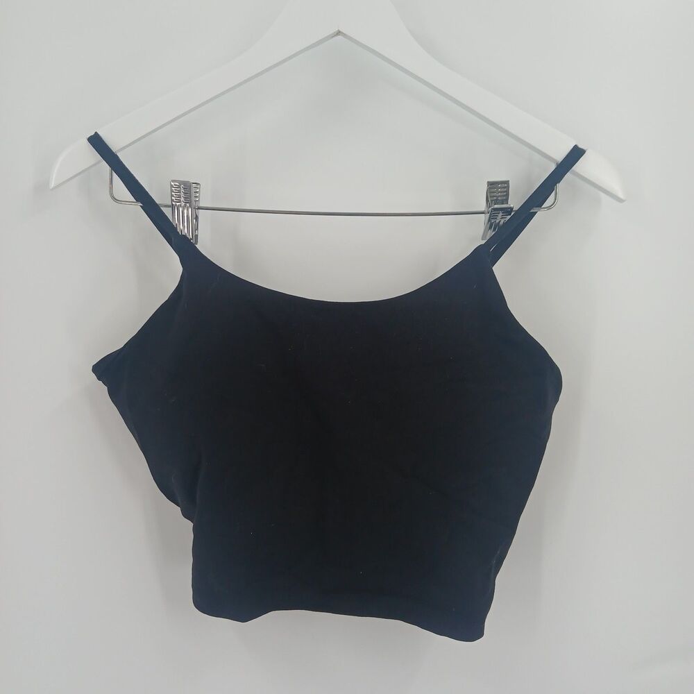 womens size XL Black Cropped Spaghetti Strap Tank Top bralette